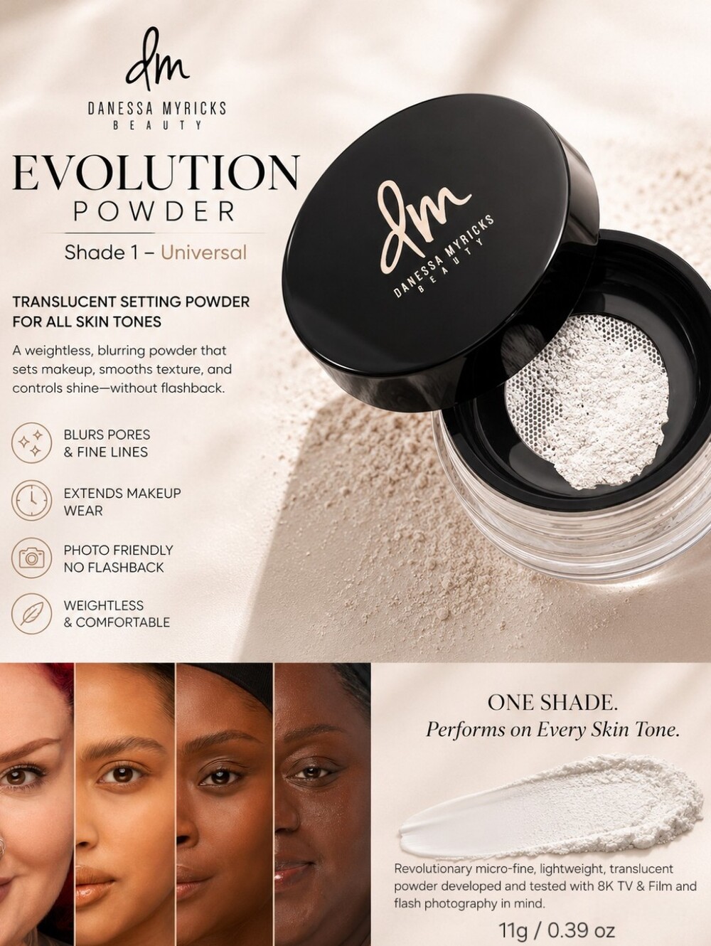 Danessa Myricks Beauty Evolution Powder – Shade 1 Universal